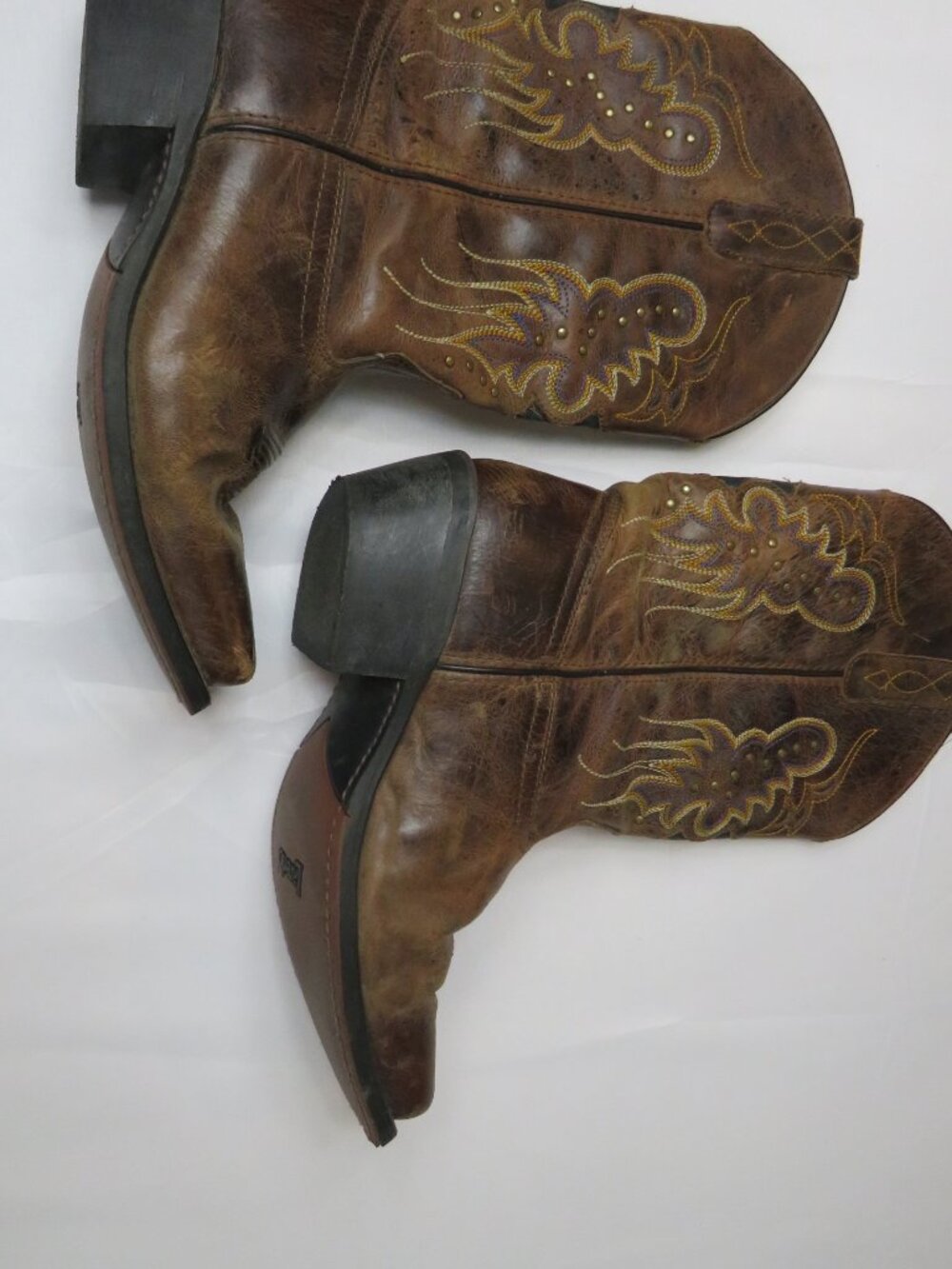 Vintage Women's Laredo Brown Leather Western Cowboy Boots Size 7.5 M - Picture 2 of 15